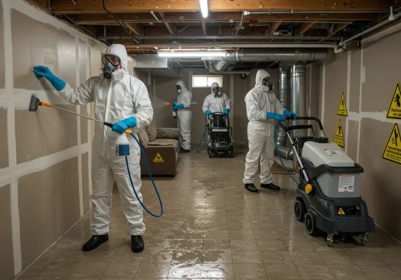 Basement Moisture Removal and Structural Drying process in Northport, AL